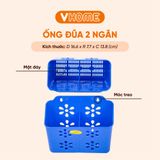  Hộp Đựng Đũa Muỗng 2 Ngăn, Hoa Văn Đẹp, Treo Tường Tiện Lợi - Nhựa Vĩ Hưng 