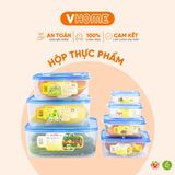  Bộ 7 Hộp Thực Phẩm Chữ Nhật, An Toàn Sức Khỏe, Sử Dụng Lò Vi Sóng - Nhựa Vĩ Hưng 