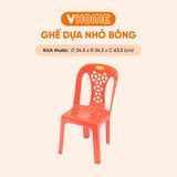  Ghế Nhựa Tựa Lưng Nhỏ Bông - Chắc Chắn, Dày Dặn, Nhựa PP Chính Phẩm - Nhựa Vĩ Hưng 