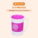  Ly 2 Màu Eco 400ml Nhựa PP Chính Phẩm, Bền Đẹp, Không BPA, An Toàn Sức Khỏe, Tiện Lợi Vĩ Hưng 