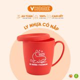  Cốc Nhựa Có Nắp, Chịu Nhiệt Tốt, Màu Sắc Xinh Xắn, Có Quai - Nhựa Vĩ Hưng 