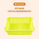  Rổ Nhựa Chữ Nhật 6 Màu, 6 Kích Cỡ - Chất Lượng Cao, Nhựa Vĩ Hưng 