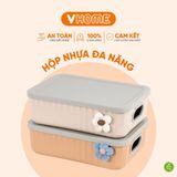  Hộp Nhựa Đựng Đồ Đa Năng - Màu Pastel Xinh Xắn, Có Quai Cầm Tiện Lợi - Nhựa Vĩ Hưng 