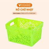  Rổ Nhựa Chữ Nhật 15.5x11x8.5cm - Bền Đẹp, Tiện Lợi, Đa Dụng - Nhựa Vĩ Hưng 