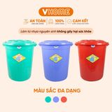  Thùng Nhựa Tròn Có Nắp 160L Nhựa Vĩ Hưng - Đựng Đồ, Lưu Trữ Tiện Lợi 