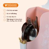  Ống Đũa 2 Ngăn Có Nắp Đậy Kèm Khe Tăm, Tiện Lợi, Bền Đẹp - Nhựa Vĩ Hưng 