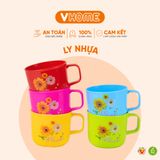  Ly Nhựa Uống Nước Có Quai Cầm, Nhiều Màu Sắc, Chất Lượng Cao - Nhựa Bền Đẹp - Nhựa Vĩ Hưng 
