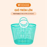  Giỏ Xách Lớn, Nhựa PP Đi Chợ Loại Lớn, Màu Sắc Tươi Sáng - Bảo Vệ Sức Khỏe, Không BPA Vĩ Hưng 