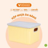  Hộp Nhựa Vĩ Hưng Đựng Đồ Đa Năng Để Bàn 7L Có Bông Hoa Đính Kèm 
