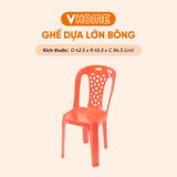  Ghế Nhựa Tựa Lưng Lớn Bông - Chắc Chắn, Dày Dặn, Nhựa PP Chính Phẩm - Nhựa Vĩ Hưng 