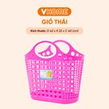  Giỏ Xách Thái Đại Quai, Nhựa PP Đi Chợ Loại Lớn, Màu Sắc Tươi Sáng - Bảo Vệ Sức Khỏe, Không BPA Vĩ Hưng 