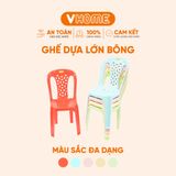  Ghế Nhựa Tựa Lưng Lớn Bông - Chắc Chắn, Dày Dặn, Nhựa PP Chính Phẩm - Nhựa Vĩ Hưng 
