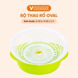 Bộ Thau Rổ Cao Cấp Chắc Chắn, Gọn Gàng, An Toàn 25.5cm - Nhựa Vĩ Hưng 