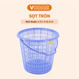  Sọt Rác Tròn Có Quai Nhỏ Gọn, Siêu Tiện Lợi, Màu Sắc Xinh Xắn - Nhựa Vĩ Hưng 
