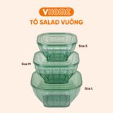  Tô Salad Vĩ Hưng Vuông Đa Năng - Nhiều Kích Cỡ Phù Hợp Mọi Nhu Cầu 