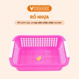 Rổ Nhựa Chữ Nhật 6 Màu, 6 Kích Cỡ - Chất Lượng Cao, Nhựa Vĩ Hưng 