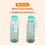  Bình Nước Thể Thao 700ml, Nhựa Chính Phẩm, Không BPA, An Toàn Sức Khỏe - Nhựa Vĩ Hưng 
