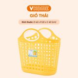  Giỏ Xách Thái Đại Quai, Nhựa PP Đi Chợ Loại Lớn, Màu Sắc Tươi Sáng - Bảo Vệ Sức Khỏe, Không BPA Vĩ Hưng 