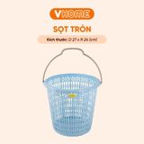  Sọt Rác Tròn Có Quai Nhỏ Gọn, Siêu Tiện Lợi, Màu Sắc Xinh Xắn - Nhựa Vĩ Hưng 
