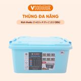  Thùng Nhựa Đa Năng 20L Có Bánh Xe Nhựa VĨ HƯNG 