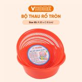  Rổ Nhựa Tròn Kèm Chậu, Bộ Rổ Đựng Đồ Kèm Chậu, Màu Sắc Xinh Xắn Nhựa VĨ HƯNG 