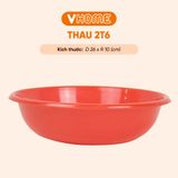  Thau Nhựa 26cm Nhiều Màu Nhựa Chính Phẩm, Không BPA, Bền Đẹp, An Toàn Sức Khỏe, Tiện Lợi Vĩ Hưng 