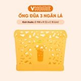 Ống Đũa 3 Ngăn Lá Nhựa Chính Phẩm, An Toàn Sức Khỏe, Bền Đẹp, Tiện Lợi Vĩ Hưng 