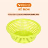  Rổ Tròn Rửa Rau Củ 4 Kích Cỡ - Nhựa Vĩ Hưng, Màu Sắc Đa Dạng, Chất Lượng Cao 