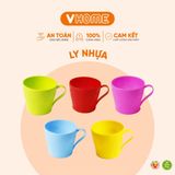  Ly Nhựa Uống Nước Có Quai Cầm - Đa Sắc, Tiện Dụng, Nhựa Vĩ Hưng 