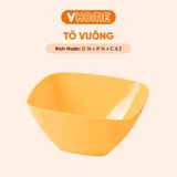  Tô Nhựa Vuông Đựng Thức Ăn 14cm - Màu Trơn Xinh Xắn, Bền Đẹp, An Toàn - Nhựa Vĩ Hưng 