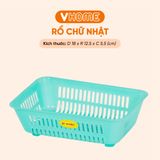  Rổ Nhựa Chữ Nhật, Nhiều Màu Sắc, Chất Lượng Cao - Nhựa Chính Phẩm - Nhựa Vĩ Hưng 