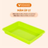  Mâm Úp Ly Nhựa Hình Chữ Nhật - Có 2 Kích Cỡ, Đa Màu Sắc - Nhựa PP Chính Phẩm, Bền Bỉ - Nhựa Vĩ Hưng 