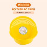  Rổ Nhựa Tròn Kèm Chậu, Bộ Rổ Đựng Đồ Kèm Chậu, Màu Sắc Xinh Xắn Nhựa VĨ HƯNG 