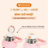  Bình Giữ Nhiệt 900ml Lõi Inox 304, Có Nắp Lọc Trà, Tiện Lợi, Cao Cấp - Nhựa Vĩ Hưng 