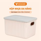  Hộp Nhựa Vĩ Hưng Đựng Đồ Đa Năng Để Bàn 7L Có Bông Hoa Đính Kèm 