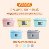  Thùng Nhựa Đa Năng 90L - Có Bánh Xe Tiện Lợi, Nhựa Vĩ Hưng 
