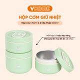  Hộp Đựng Cơm Giữ Nhiệt Văn Phòng Inox 304 - Chống Gỉ, Cao Cấp, Sang Trọng, Quà Tặng Ý Nghĩa - Nhựa Vĩ Hưng 