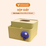  Hộp Đựng Khăn Giấy Ăn Nhựa - Đính Hoa Sang Trọng, Phong Cách - Nhựa Vĩ Hưng 