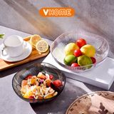  Đĩa Nhựa Vĩ Hưng Pha Lê Cao Cấp Đựng Trái Cây Hoa Quả Bánh Kẹo Sang Trọng Tiện Dụng 