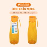  Bình Nước Thể Thao 700ml, Nhựa Chính Phẩm, Không BPA, An Toàn Sức Khỏe - Nhựa Vĩ Hưng 