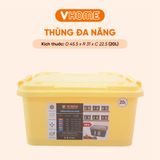  Thùng Nhựa Đa Năng 20L Có Bánh Xe Nhựa VĨ HƯNG 