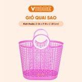  Giỏ Nhựa Nhỏ Quai Sao Đi Chợ Loại Lớn, Màu Sắc Tươi Sáng - Bảo Vệ Sức Khỏe, Không BPA Vĩ Hưng 
