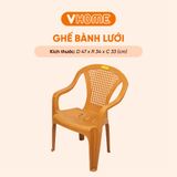  Ghế Bành Lưới Tựa Lưng Nhựa - Thoáng Mát, Bền Đẹp, Nhẹ Gọn - Nhựa Vĩ Hưng 