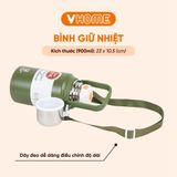  Bình Giữ Nhiệt 900ml Lõi Inox 304, Có Nắp Lọc Trà, Tiện Lợi, Cao Cấp - Nhựa Vĩ Hưng 