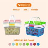  Rổ Chữ Nhật Có Quai, Giỏ Nhựa Đựng Đồ Quán Ăn, Siêu Thị Quai Xách Tiện Lợi Nhựa Vĩ Hưng 