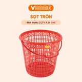  Sọt Rác Tròn Có Quai Nhỏ Gọn, Siêu Tiện Lợi, Màu Sắc Xinh Xắn - Nhựa Vĩ Hưng 