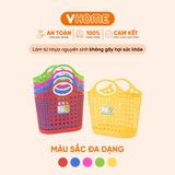  Giỏ Xách Thái Đại Quai, Nhựa PP Đi Chợ Loại Lớn, Màu Sắc Tươi Sáng - Bảo Vệ Sức Khỏe, Không BPA Vĩ Hưng 