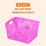  Rổ Nhựa Chữ Nhật 15.5x11x8.5cm - Bền Đẹp, Tiện Lợi, Đa Dụng - Nhựa Vĩ Hưng 
