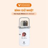  Bình Giữ Nhiệt 900ml Lõi Inox 304, Có Nắp Lọc Trà, Tiện Lợi, Cao Cấp - Nhựa Vĩ Hưng 