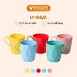  Ly Uống Nước Thiết Kế Kim Cương, Có Quai, Nhựa PP Không BPA - An Toàn, Bền Đẹp - Nhựa Vĩ Hưng 